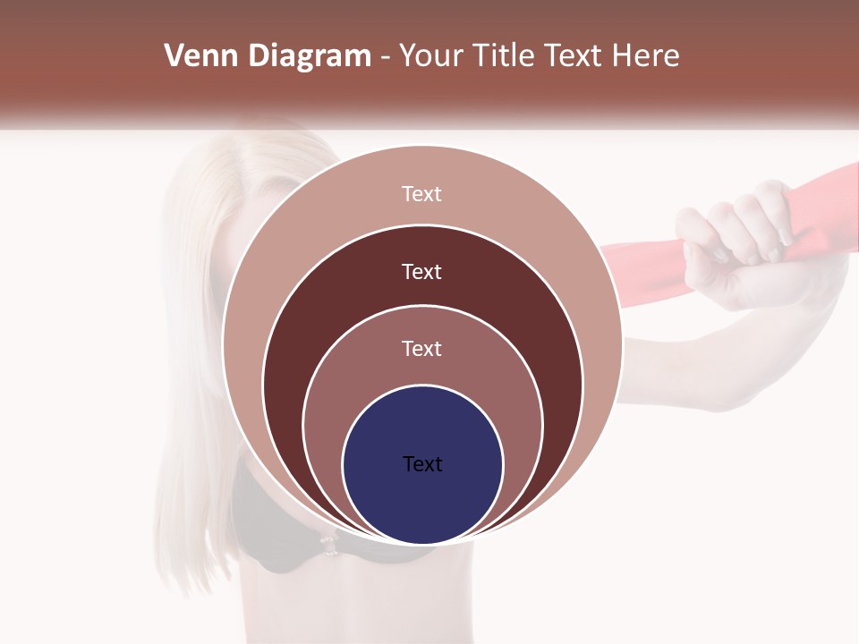 A Woman In A Bikini Is Pulling On A Red Tie PowerPoint Template