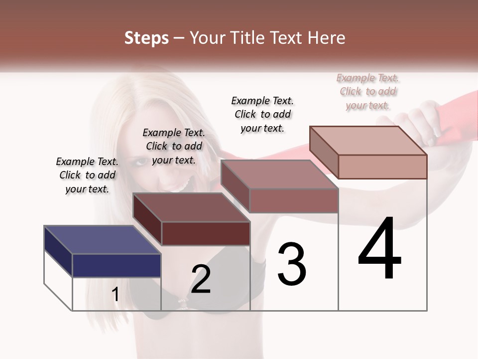 A Woman In A Bikini Is Pulling On A Red Tie PowerPoint Template