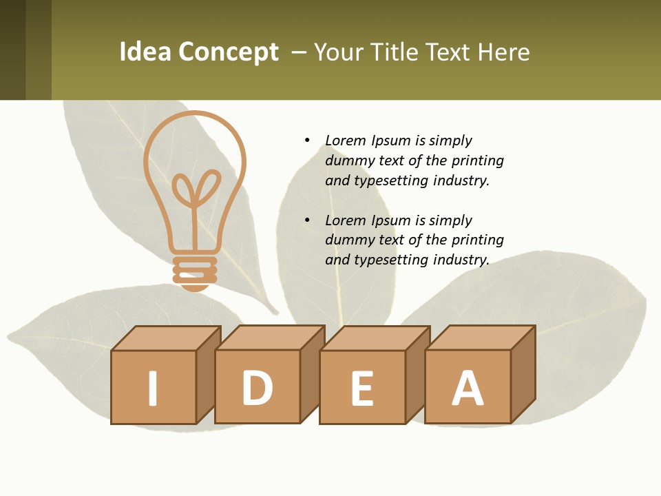 A Green Leaf Powerpoint Presentation Is Shown PowerPoint Template