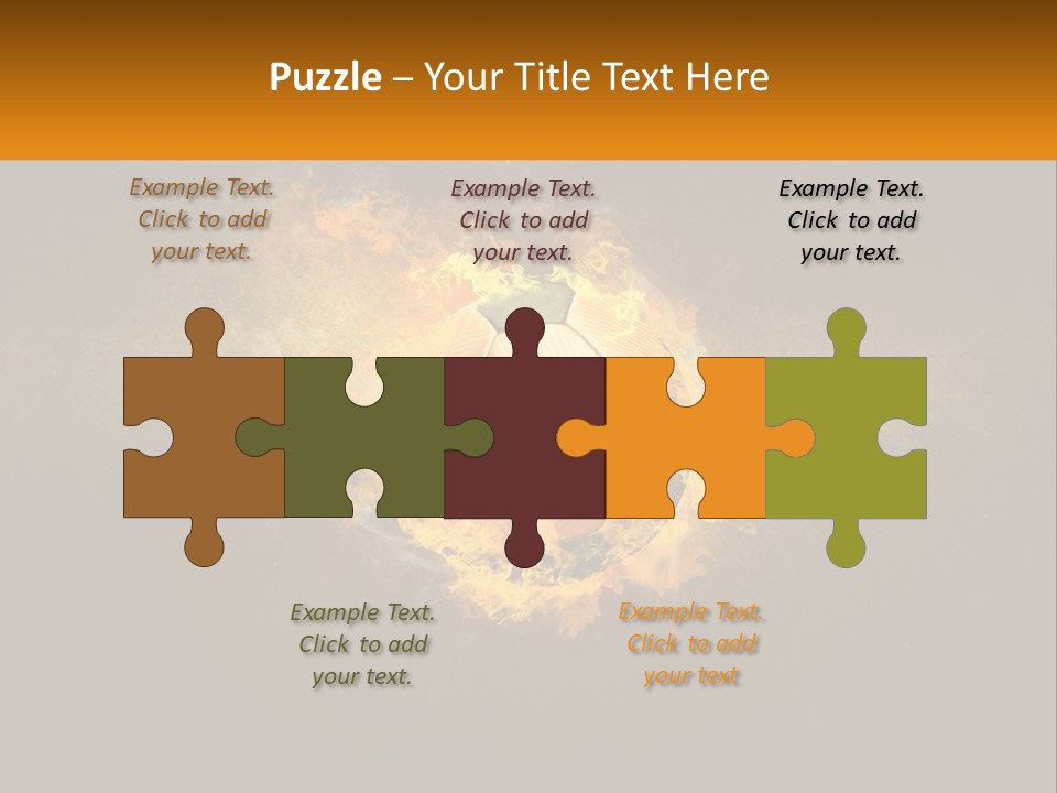 A Soccer Ball On Fire With A Black Background PowerPoint Template