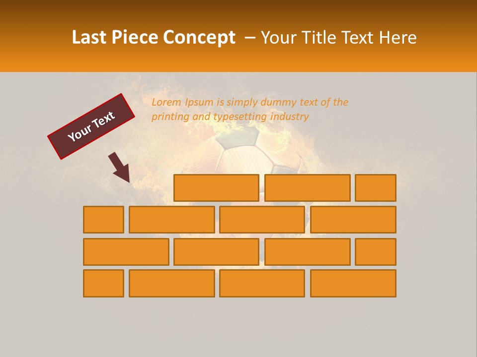 A Soccer Ball On Fire With A Black Background PowerPoint Template