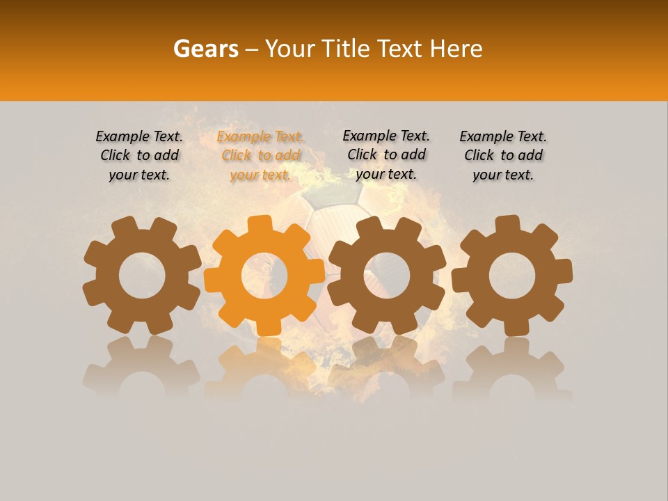 A Soccer Ball On Fire With A Black Background PowerPoint Template