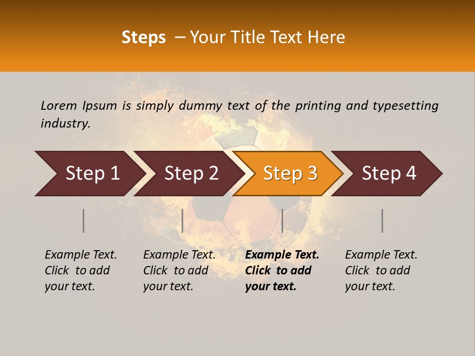 A Soccer Ball On Fire With A Black Background PowerPoint Template
