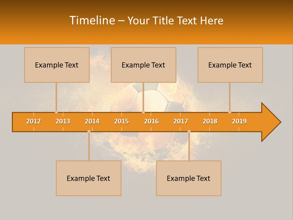 A Soccer Ball On Fire With A Black Background PowerPoint Template