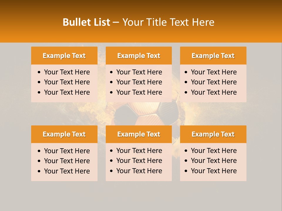 A Soccer Ball On Fire With A Black Background PowerPoint Template