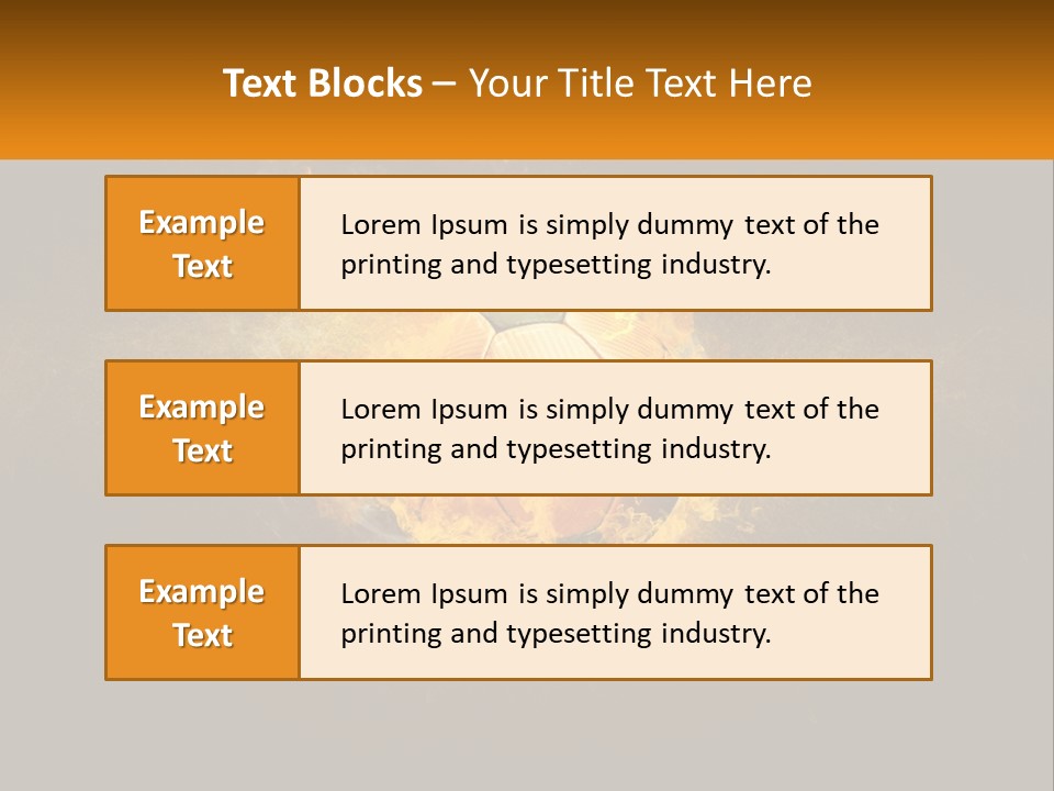 A Soccer Ball On Fire With A Black Background PowerPoint Template