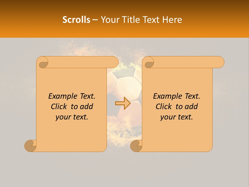 A Soccer Ball On Fire With A Black Background PowerPoint Template