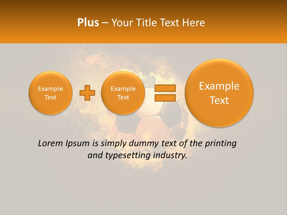 A Soccer Ball On Fire With A Black Background PowerPoint Template