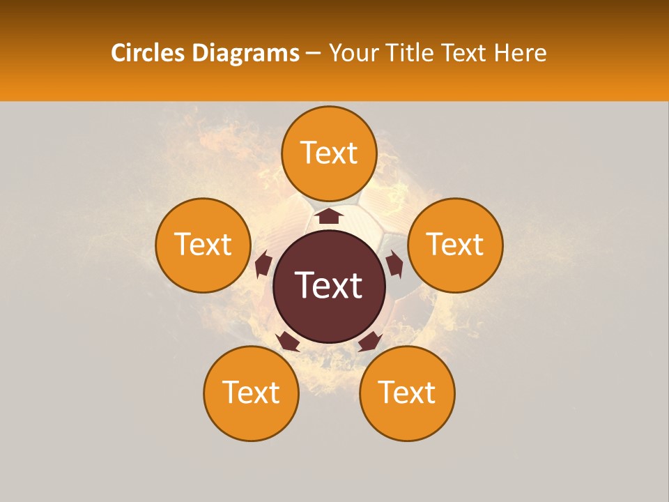 A Soccer Ball On Fire With A Black Background PowerPoint Template