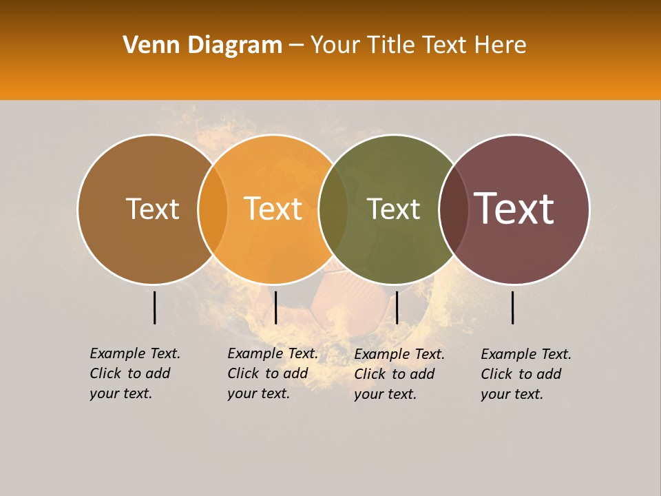 A Soccer Ball On Fire With A Black Background PowerPoint Template