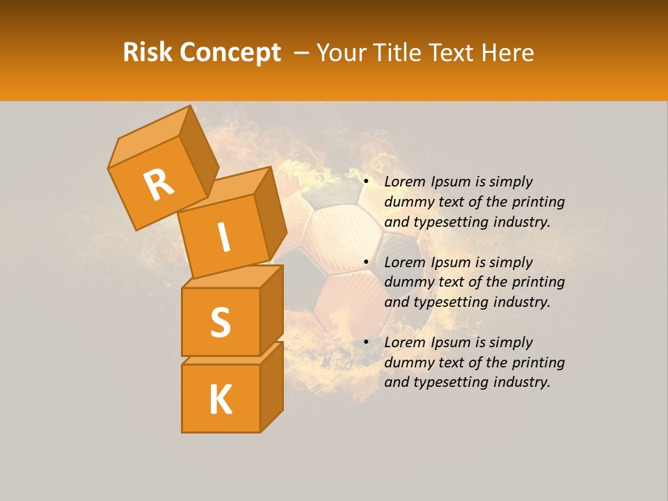 A Soccer Ball On Fire With A Black Background PowerPoint Template