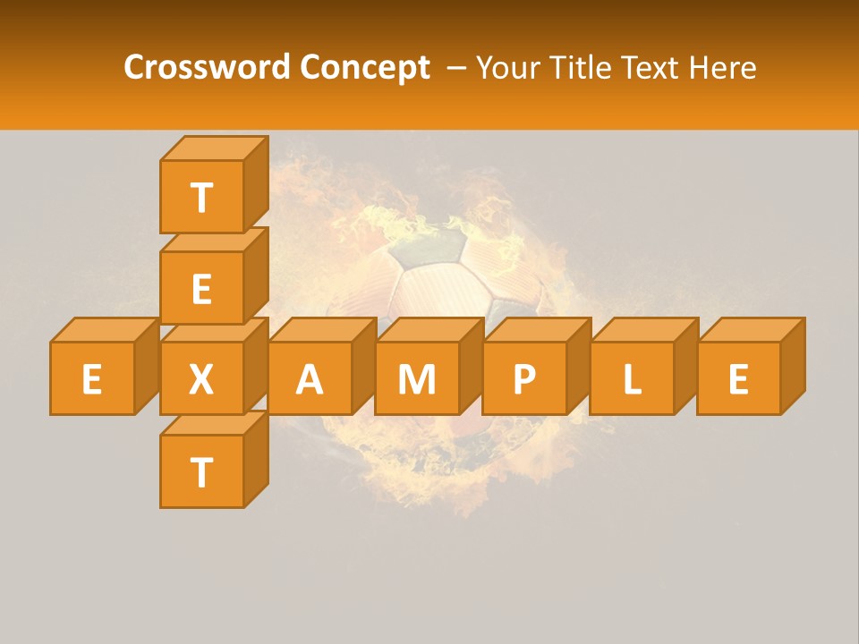 A Soccer Ball On Fire With A Black Background PowerPoint Template