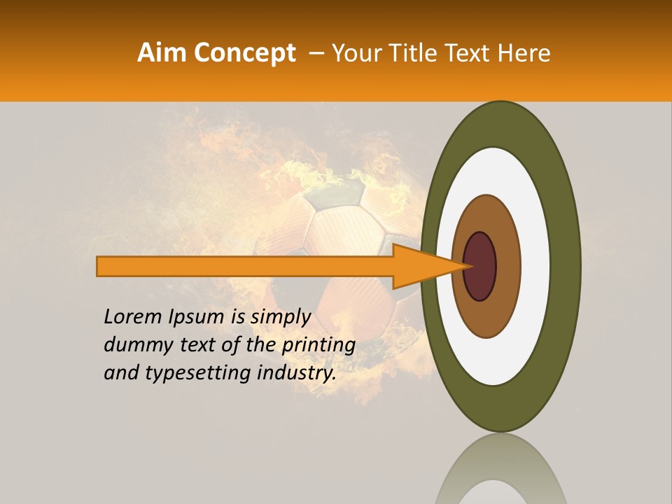 A Soccer Ball On Fire With A Black Background PowerPoint Template