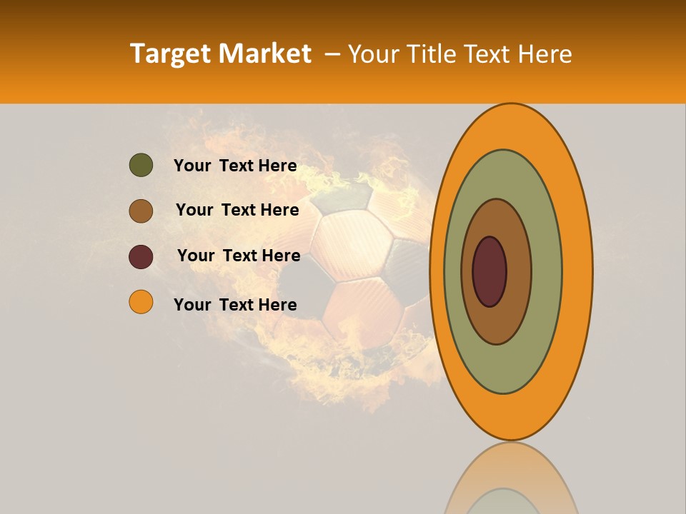 A Soccer Ball On Fire With A Black Background PowerPoint Template