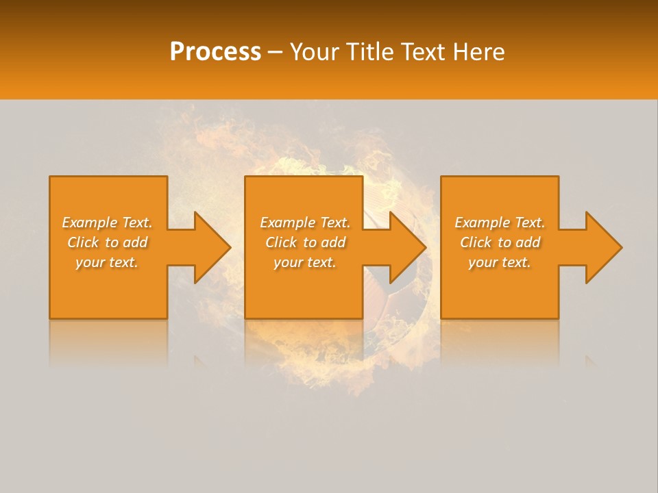 A Soccer Ball On Fire With A Black Background PowerPoint Template