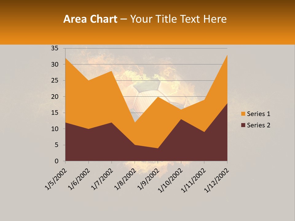 A Soccer Ball On Fire With A Black Background PowerPoint Template