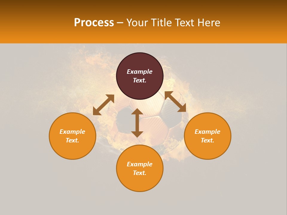 A Soccer Ball On Fire With A Black Background PowerPoint Template