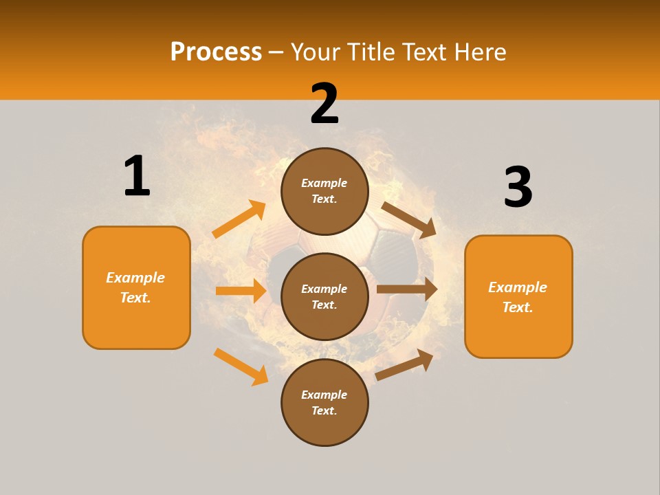 A Soccer Ball On Fire With A Black Background PowerPoint Template