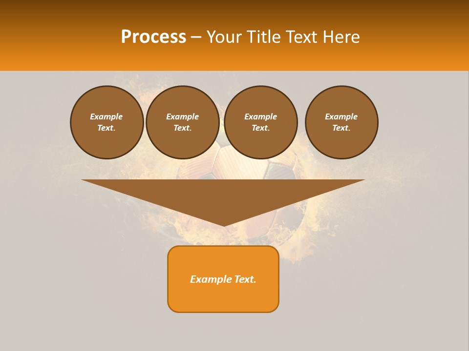 A Soccer Ball On Fire With A Black Background PowerPoint Template