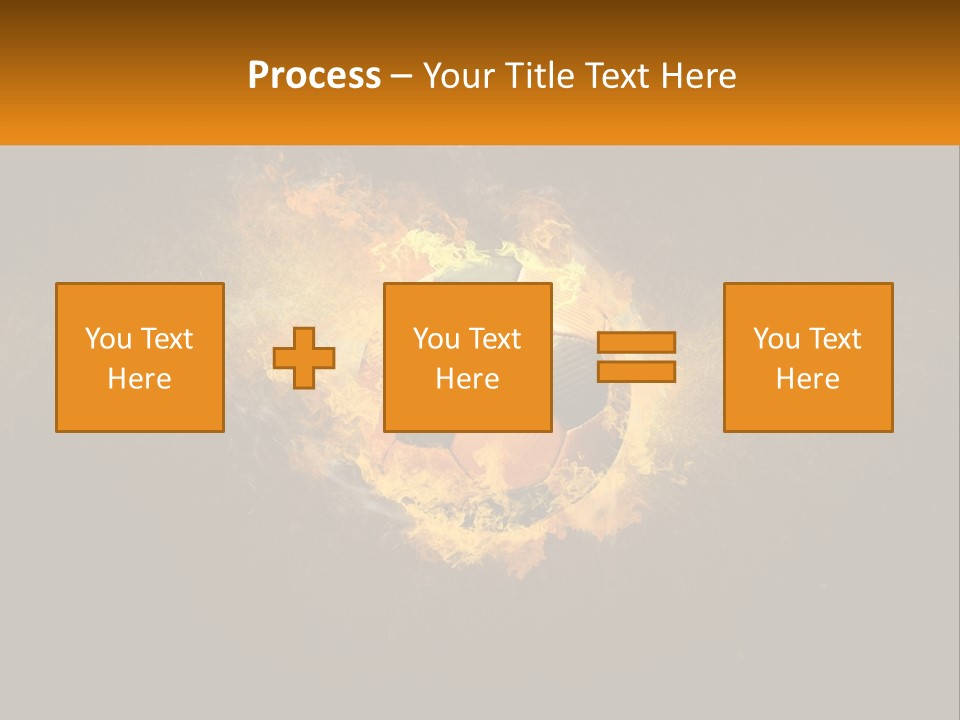 A Soccer Ball On Fire With A Black Background PowerPoint Template