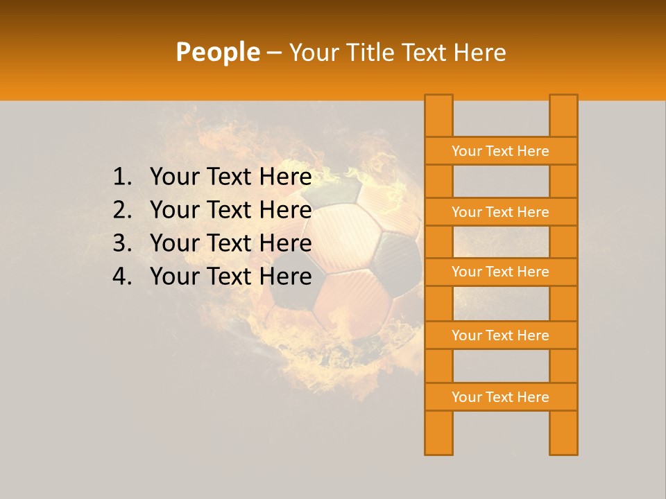 A Soccer Ball On Fire With A Black Background PowerPoint Template