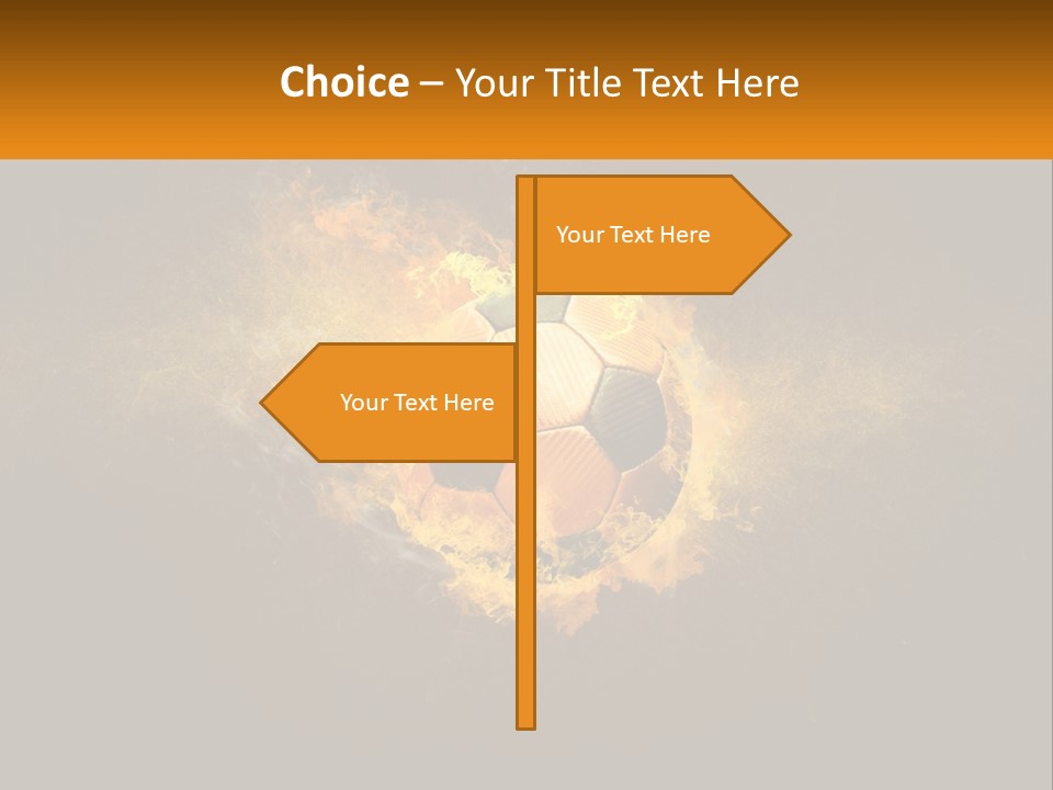 A Soccer Ball On Fire With A Black Background PowerPoint Template