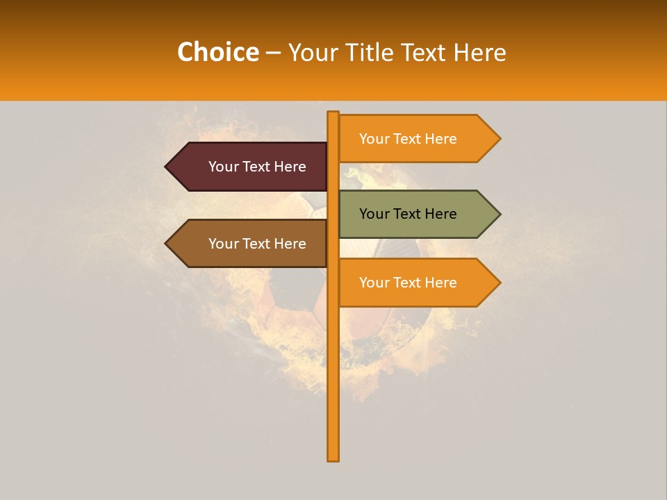 A Soccer Ball On Fire With A Black Background PowerPoint Template