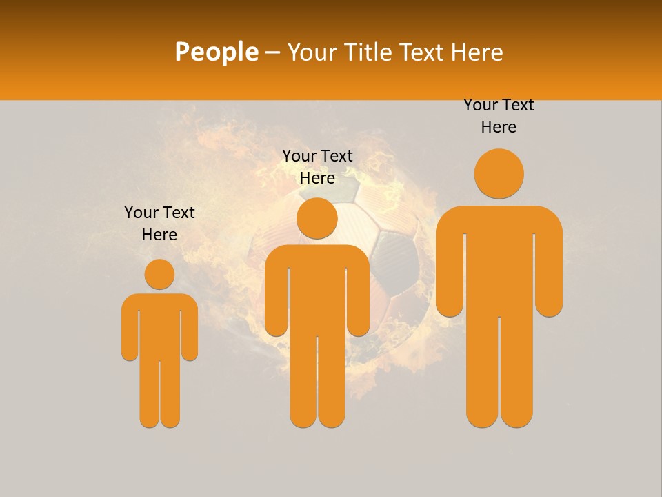 A Soccer Ball On Fire With A Black Background PowerPoint Template