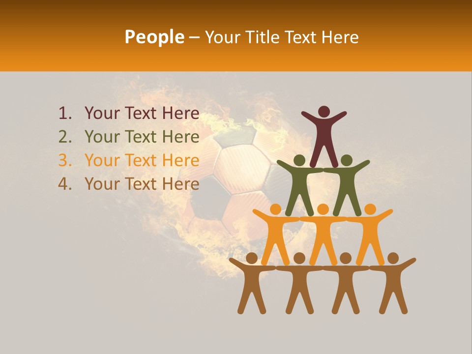 A Soccer Ball On Fire With A Black Background PowerPoint Template