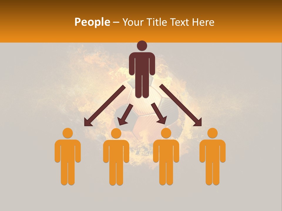 A Soccer Ball On Fire With A Black Background PowerPoint Template