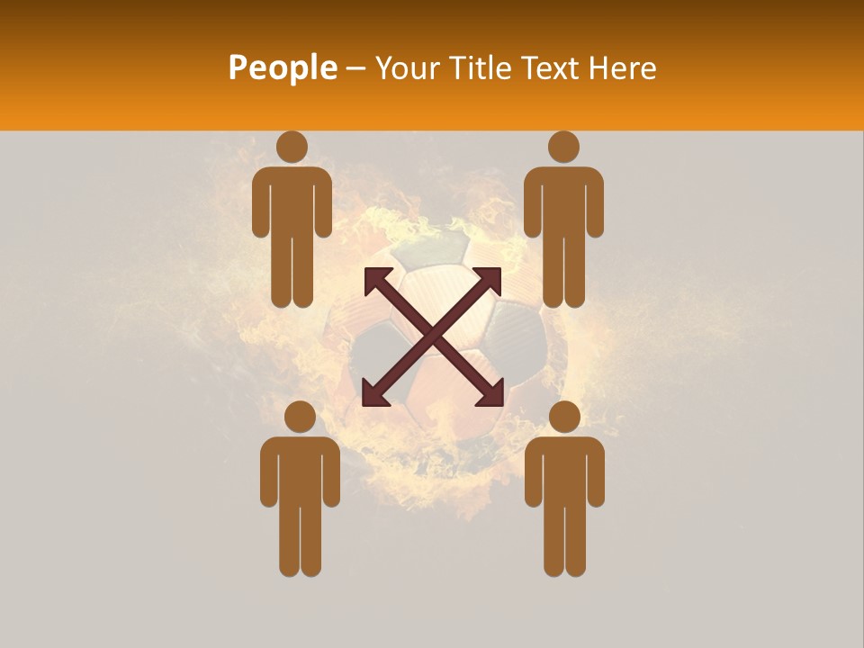 A Soccer Ball On Fire With A Black Background PowerPoint Template