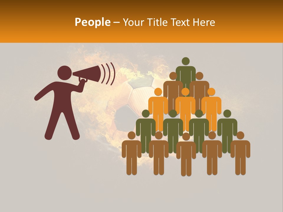 A Soccer Ball On Fire With A Black Background PowerPoint Template