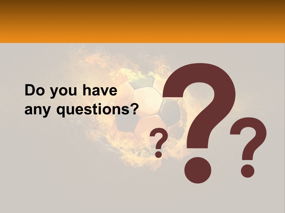 A Soccer Ball On Fire With A Black Background PowerPoint Template