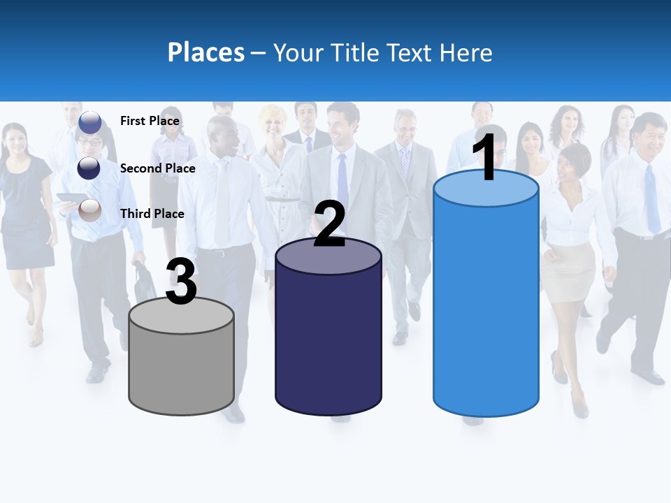 A Group Of Business People Walking Down A Street PowerPoint Template