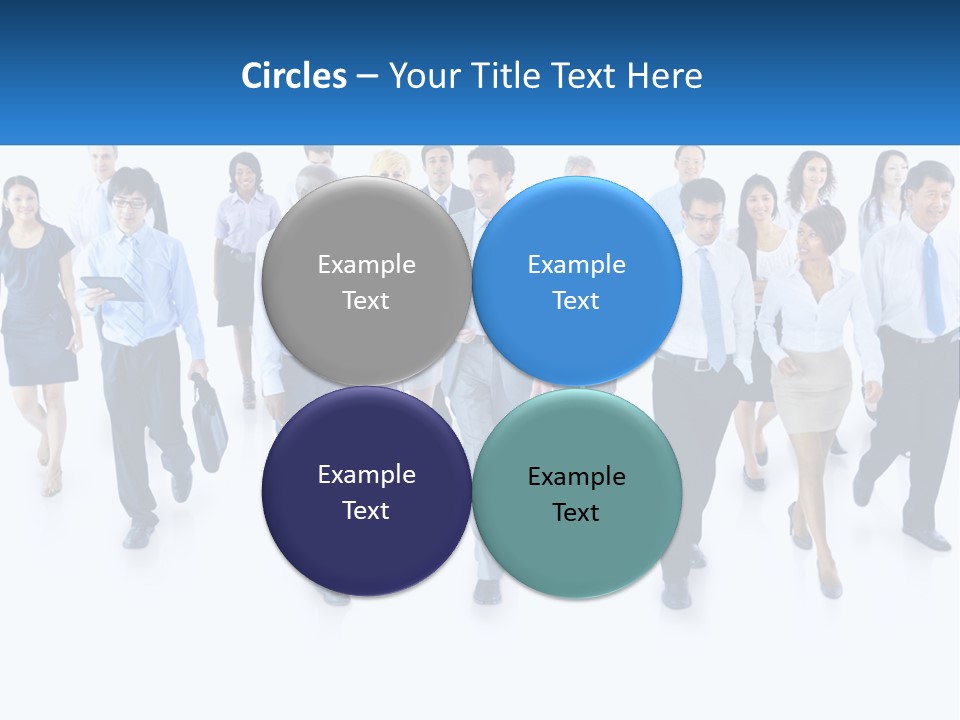 A Group Of Business People Walking Down A Street PowerPoint Template