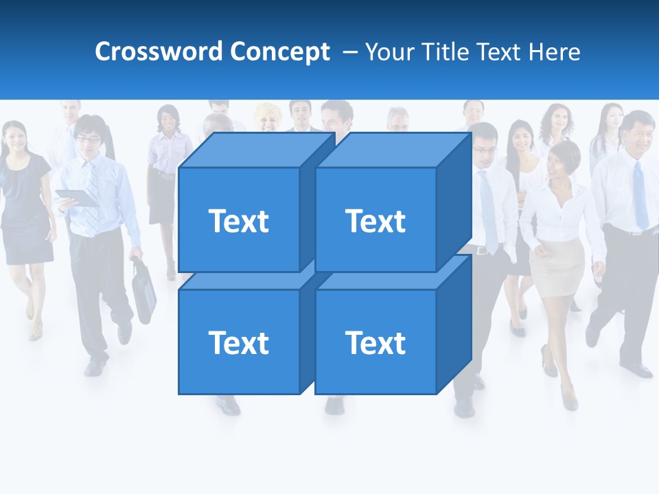 A Group Of Business People Walking Down A Street PowerPoint Template