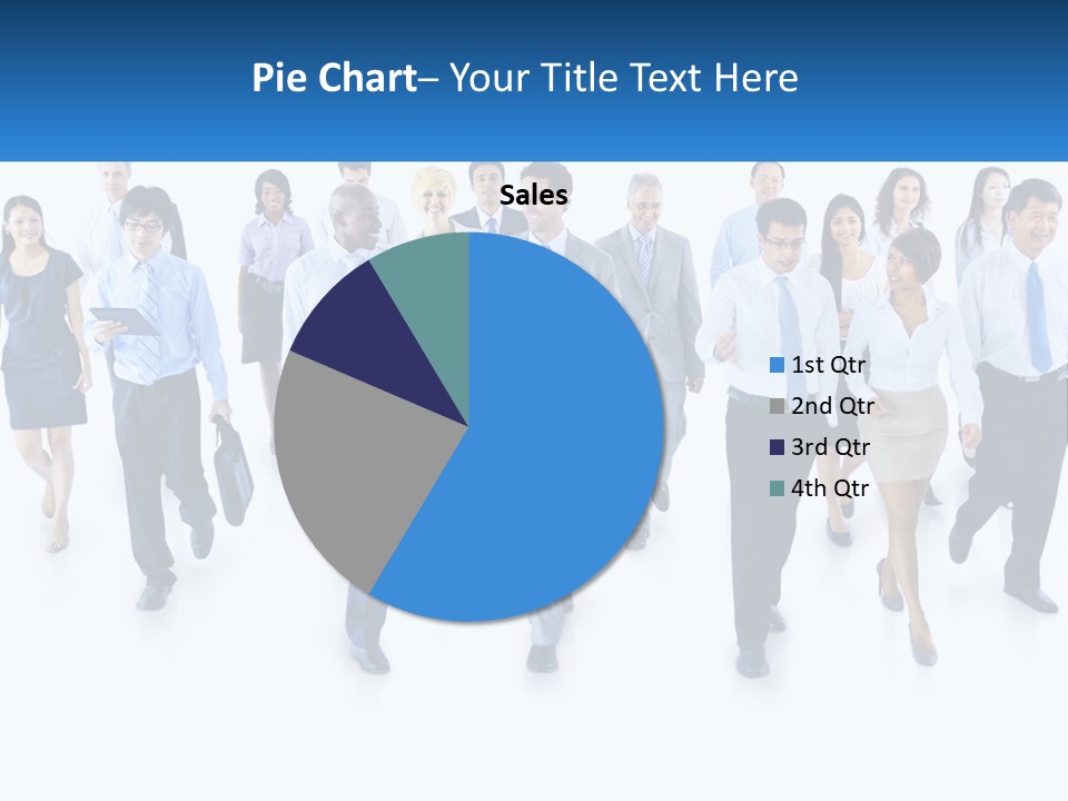 A Group Of Business People Walking Down A Street PowerPoint Template