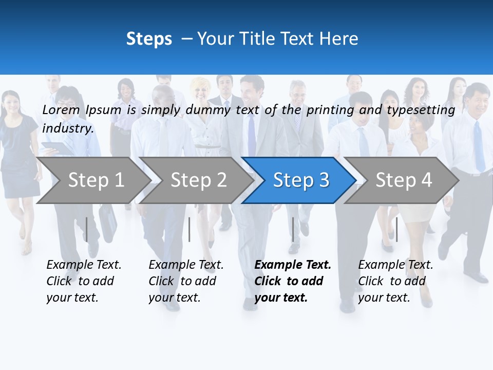A Group Of Business People Walking Down A Street PowerPoint Template