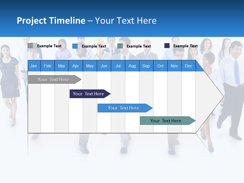 A Group Of Business People Walking Down A Street PowerPoint Template