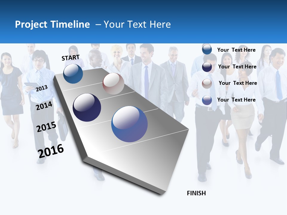 A Group Of Business People Walking Down A Street PowerPoint Template