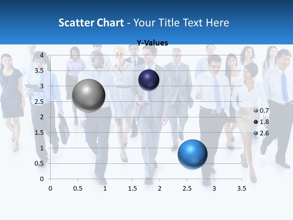 A Group Of Business People Walking Down A Street PowerPoint Template