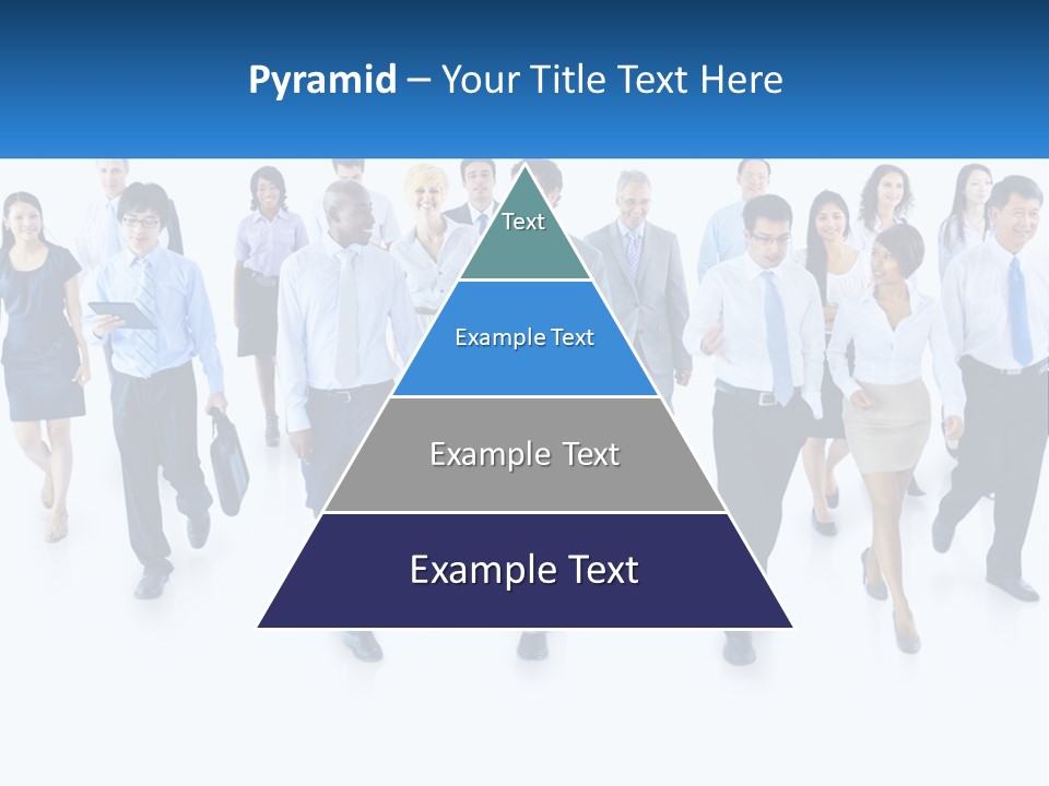 A Group Of Business People Walking Down A Street PowerPoint Template