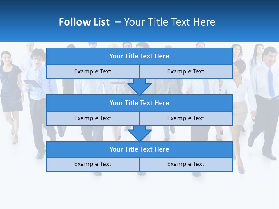 A Group Of Business People Walking Down A Street PowerPoint Template