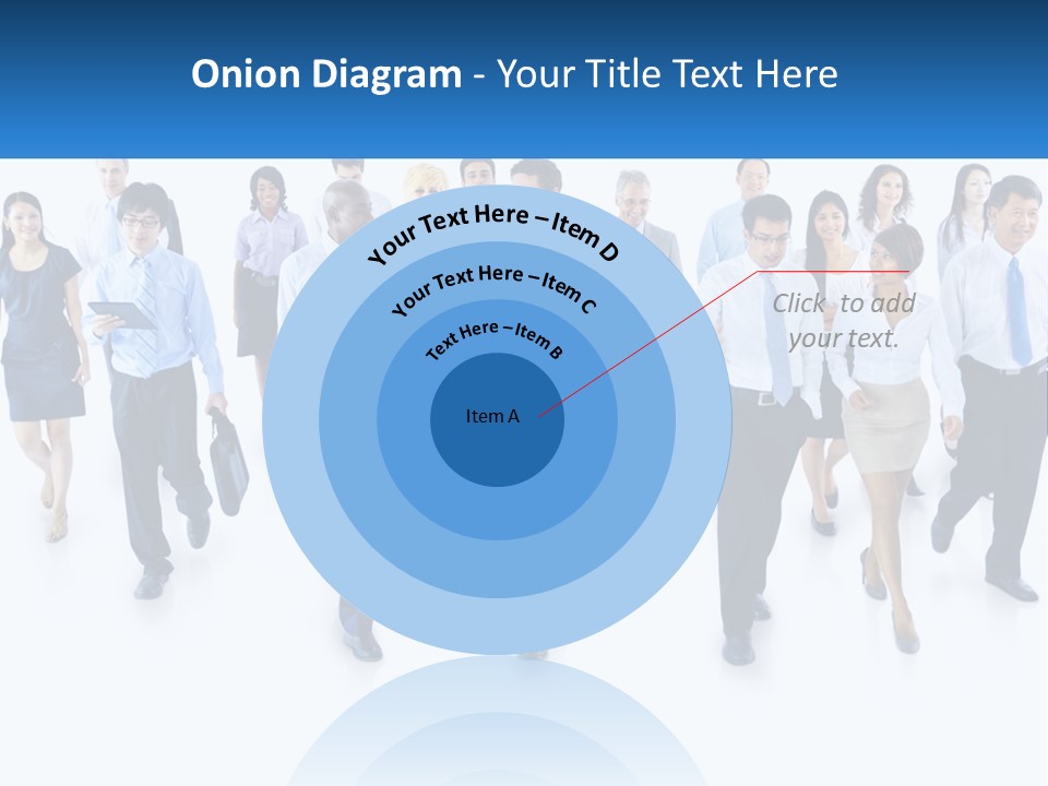 A Group Of Business People Walking Down A Street PowerPoint Template