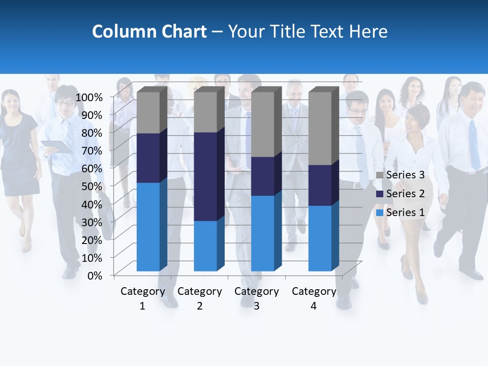 A Group Of Business People Walking Down A Street PowerPoint Template