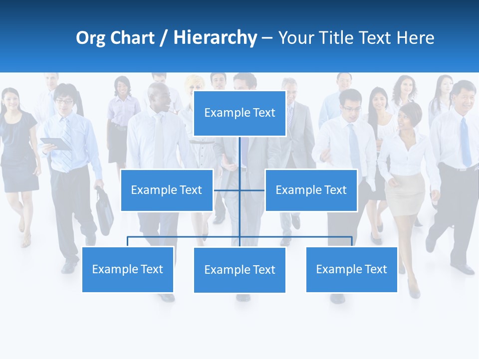 A Group Of Business People Walking Down A Street PowerPoint Template