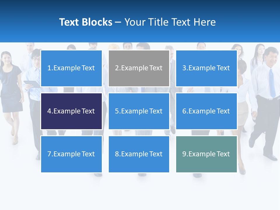 A Group Of Business People Walking Down A Street PowerPoint Template