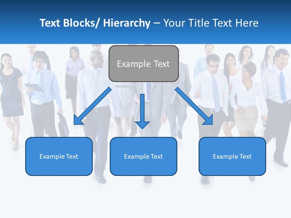 A Group Of Business People Walking Down A Street PowerPoint Template