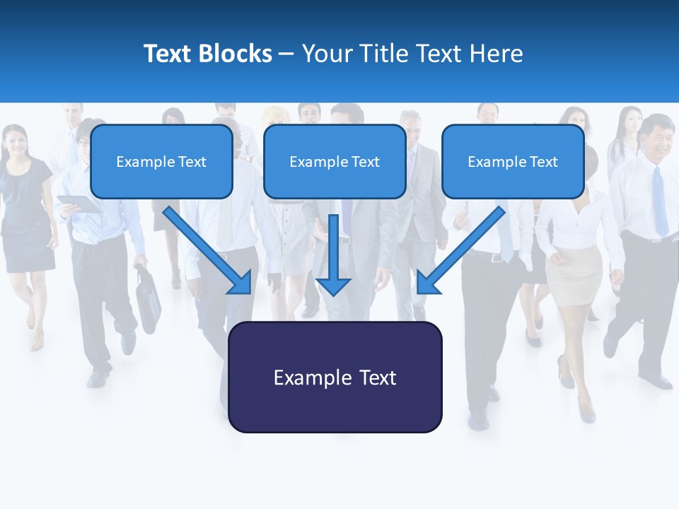A Group Of Business People Walking Down A Street PowerPoint Template