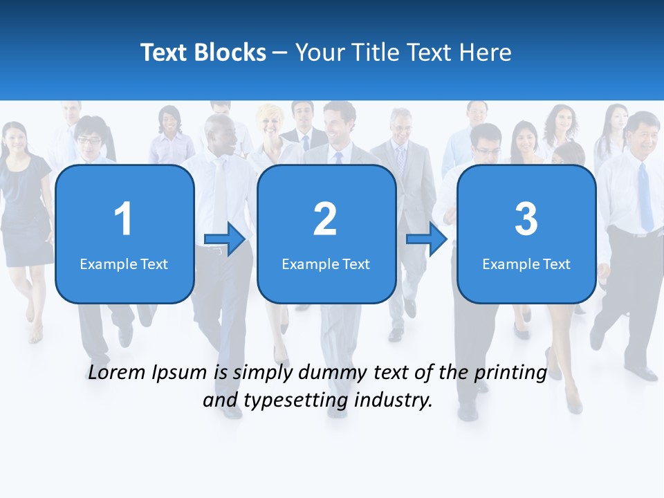 A Group Of Business People Walking Down A Street PowerPoint Template